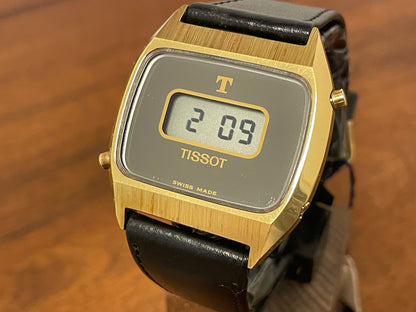 (1970s) Tissot 652-95010 cal. 4012 digital watch  - gold case - mirror dial w/ LCD (NOS)