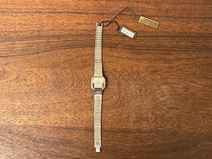 (1982) Seiko 8420-5129 Lassale dress watch - bi-color integrated bracelet & case - silver dial - small size (NOS)