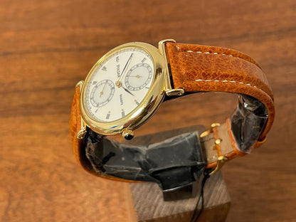 (1998) Pulsar V254-0080 dress watch – white dial w/ Roman numerals, 24h subdial & small seconds (NOS)