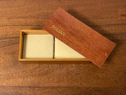 Vintage Pulsar rectangular wooden box