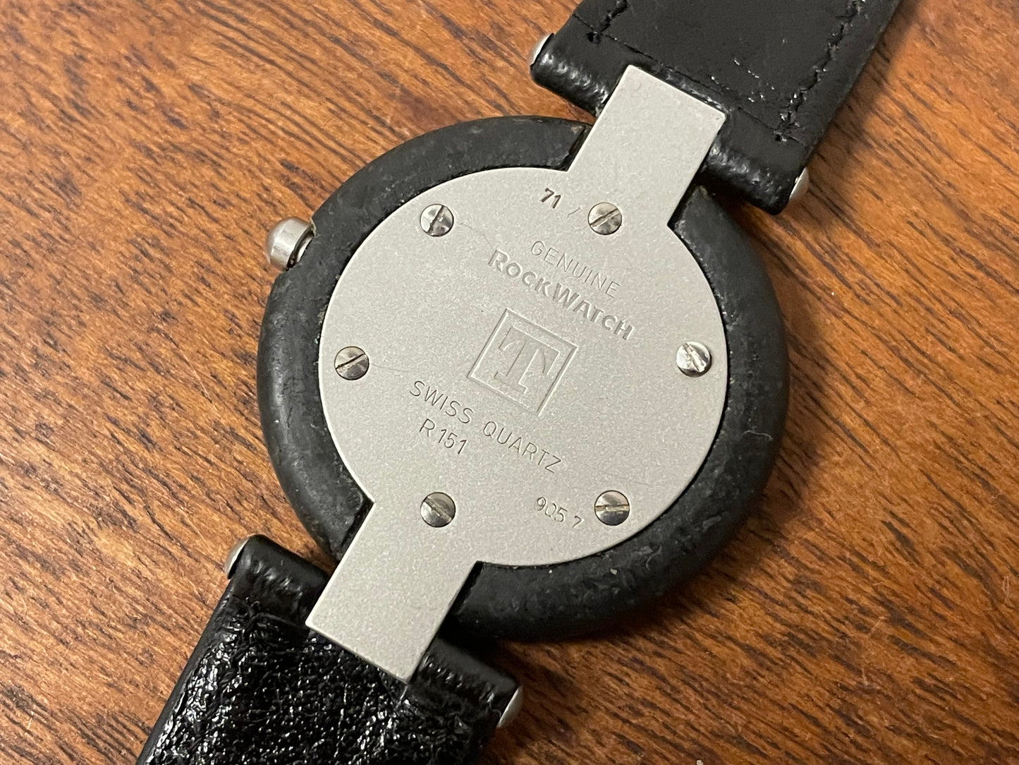 (1980s) Tissot RockWatch R151 black basalt - large size model (NOS)