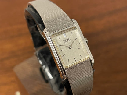 (1981) Seiko 1400-3290 "Tank" - silver dial w/ silver stick markers - small size (NOS)