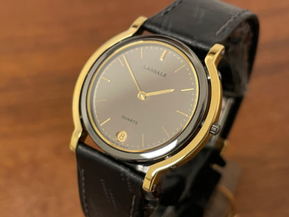 (1982) Seiko 7759-6039 Lassale dress watch - bi-color case - silver dial w/ gold stick markers (NOS)