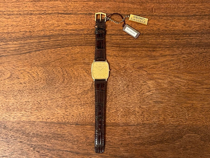 (1981) Seiko 5930-5509 Lassale dress watch - gold textured dial w/ gold stick markers (NOS)