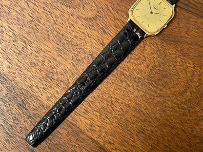 (1980s) Longines 978 6398 dress watch - gold plated case - gold dial w/ stick markers (NOS)