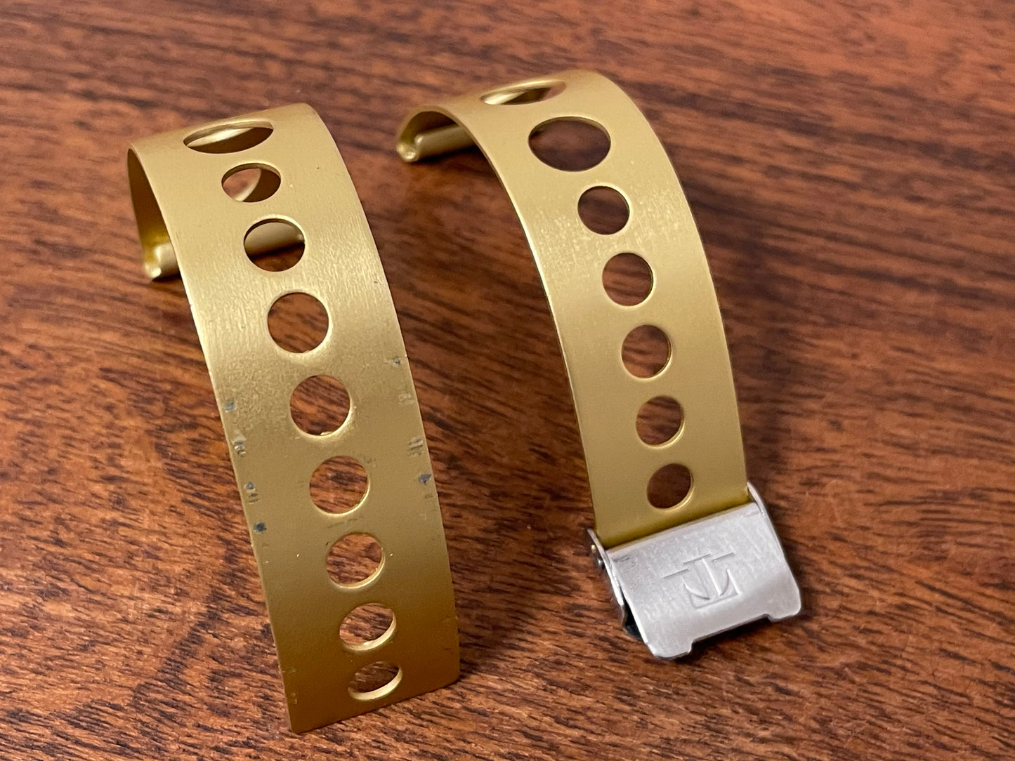(1970s) 18mm Tissot rally bracelet - gold brushed