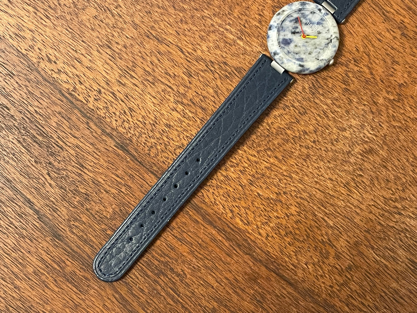 (1980s) Tissot RockWatch R150 light blue sodalite - mid size model (NOS)