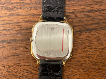 (1980s) Longines 978 6398 dress watch - gold plated case - gold dial w/ stick markers (NOS)