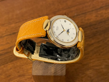 (1997) Seiko 6F29-6000 dress watch - White dial w/ moonphase complication (NOS)
