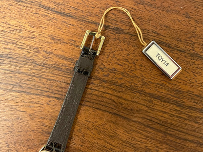 (1982) Seiko 1230-502H Lassale "Tank" dress watch - gold case - gold dial w/ gold stick markers - small size (NOS)
