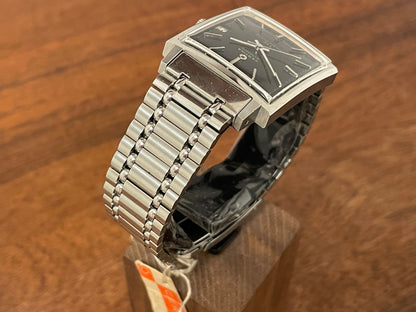 (1960s) Certina 5301.115 Town & Country - bracelet - square case - black dial w/ silver markers (NOS)