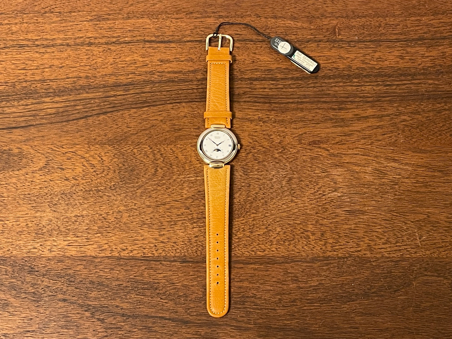 (1997) Seiko 6F29-6000 dress watch - White dial w/ moonphase complication (NOS)