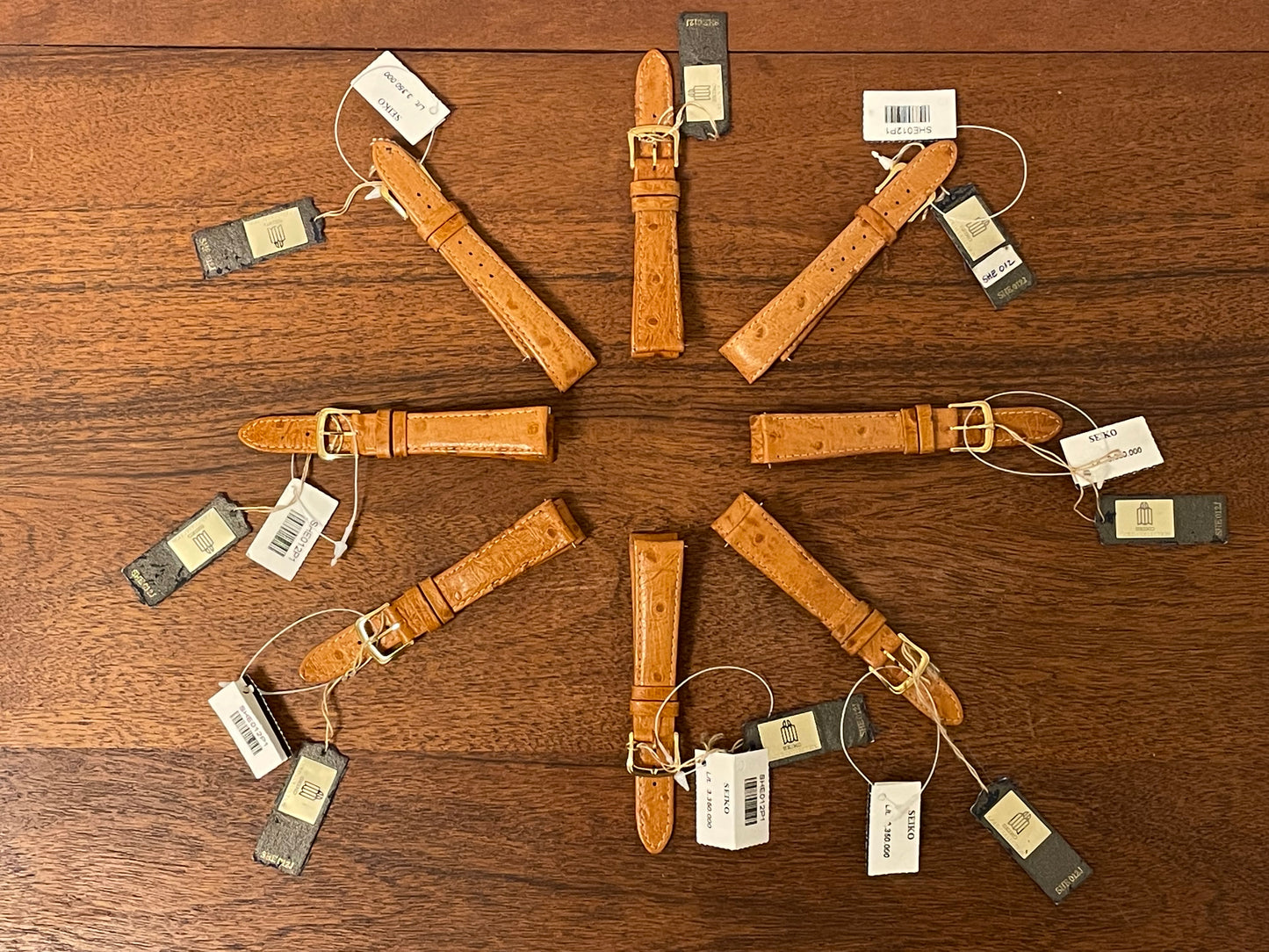 18mm Seiko "Gold Collection" cognac brown calf leather stap (NOS)