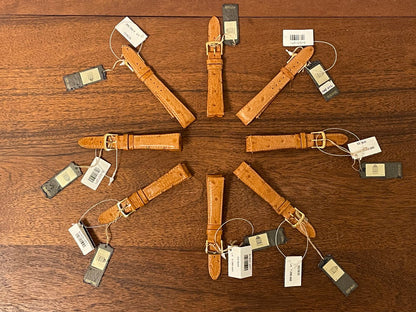 18mm Seiko "Gold Collection" cognac brown calf leather stap (NOS)