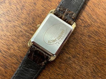 (1983) Seiko 7320-5500 "Tank" dress watch - gold dial w/ gold markers - small size (NOS)