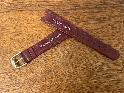 18mm Tissot Rockwatch R151 Bordeaux leather strap (NOS)