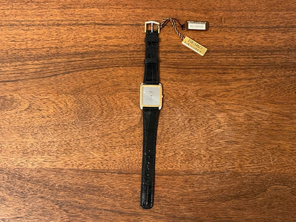(1981) Seiko 6020-5809 Lassale "Tank" dress watch - silver dial w/ gold stick markers (NOS)