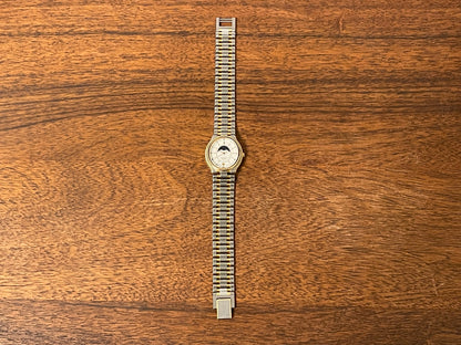 (1985) Lassale (by Seiko) 7454-5009 dress watch - white dial w/ moonphase complication (NOS)