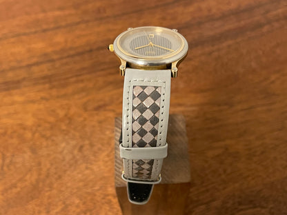 (1986) Citizen 2810-956141 SA dress watch - checkered dial w/ gold markers (NOS)