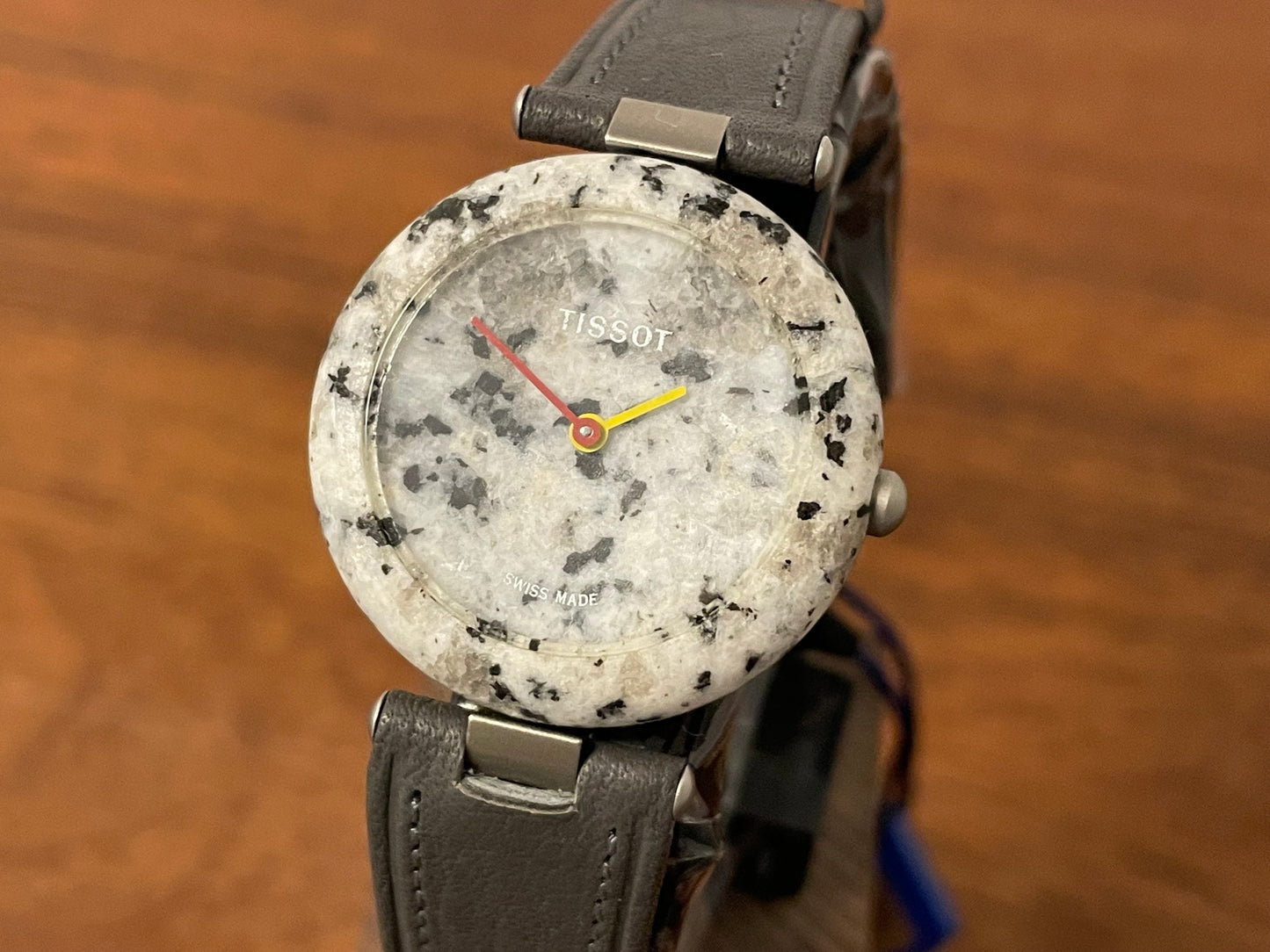 (1980s) Tissot RockWatch R150 light grey/black granite - mid size model (NOS)