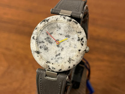 (1980s) Tissot RockWatch R150 light grey/black granite - mid size model (NOS)