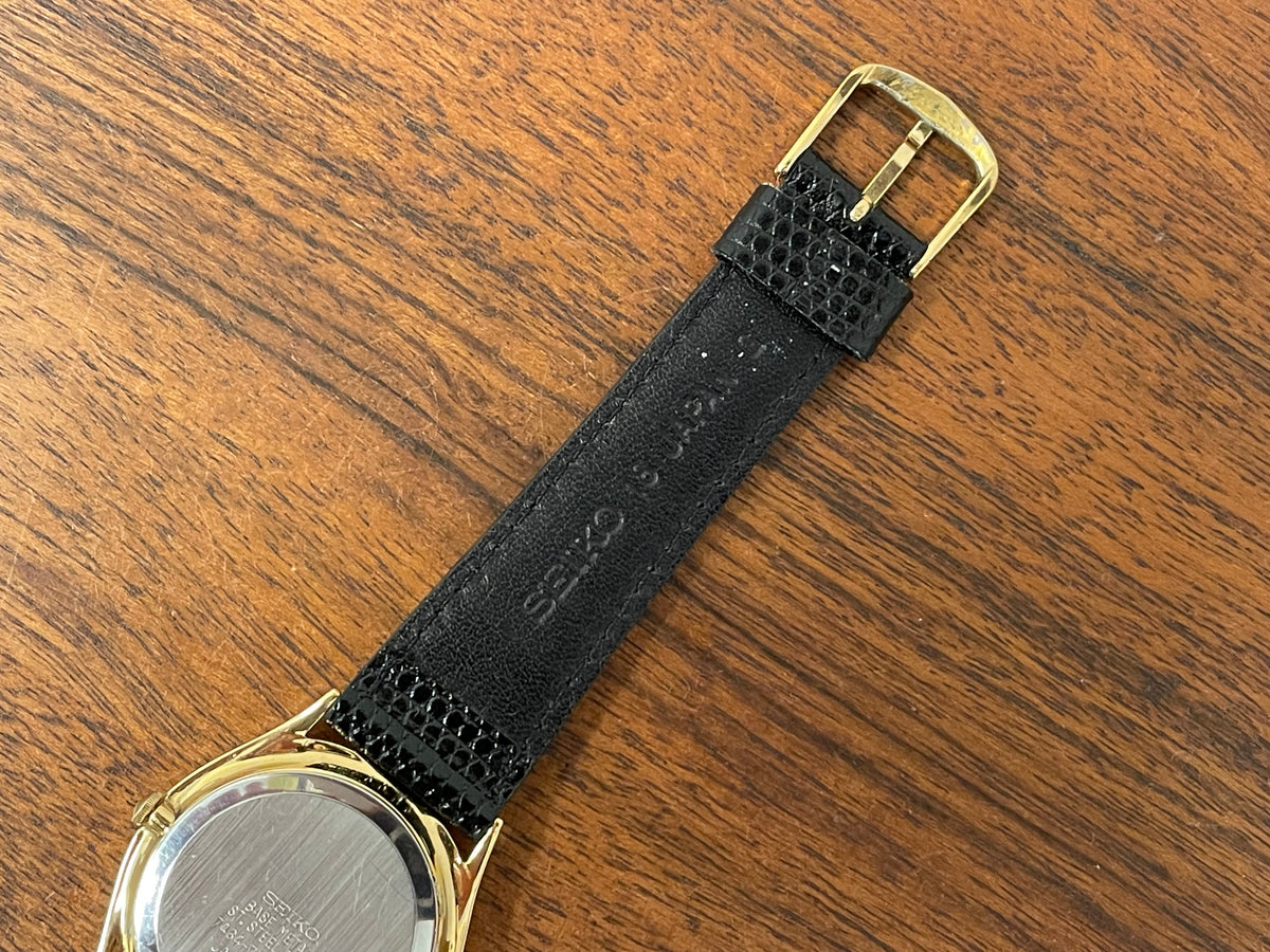 (1984) Seiko 7434-7000 dress watch - cream dial w/ moonphase & Roman numerals