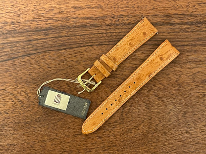 18mm Seiko "Gold Collection" cognac brown calf leather stap (NOS)