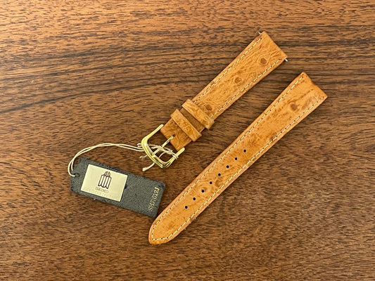 18mm Seiko "Gold Collection" cognac brown calf leather stap (NOS)