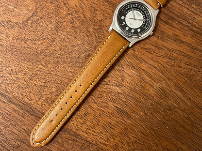 (1988) Seiko 5Y22-7010 Quartz SQ dress watch - black dial w/ 180° arc date window (NOS)