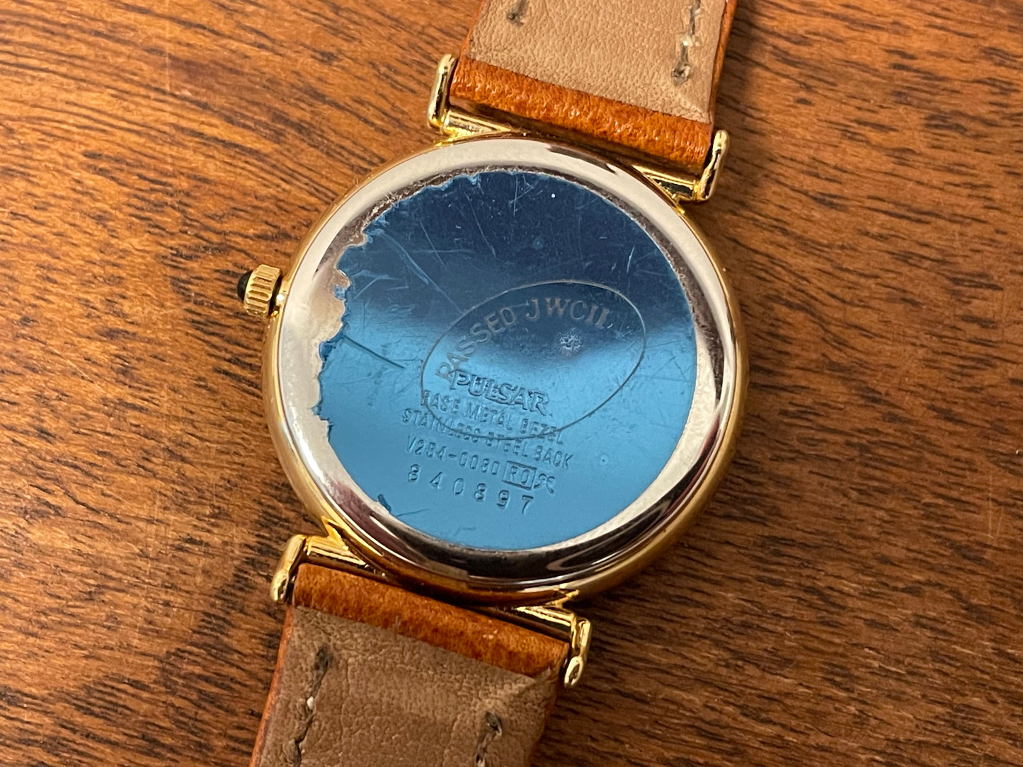 (1998) Pulsar V254-0080 dress watch – white dial w/ Roman numerals, 24h subdial & small seconds (NOS)