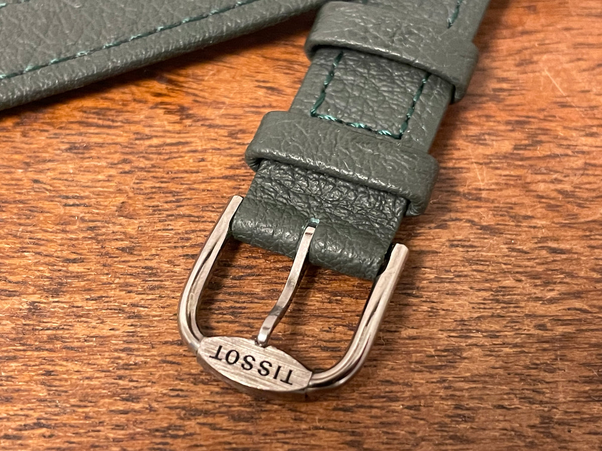 16mm Tissot Rockwatch R150 dark green leather strap (NOS)