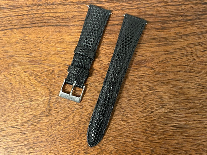19mm Seiko DX03AB strap - black lizard
