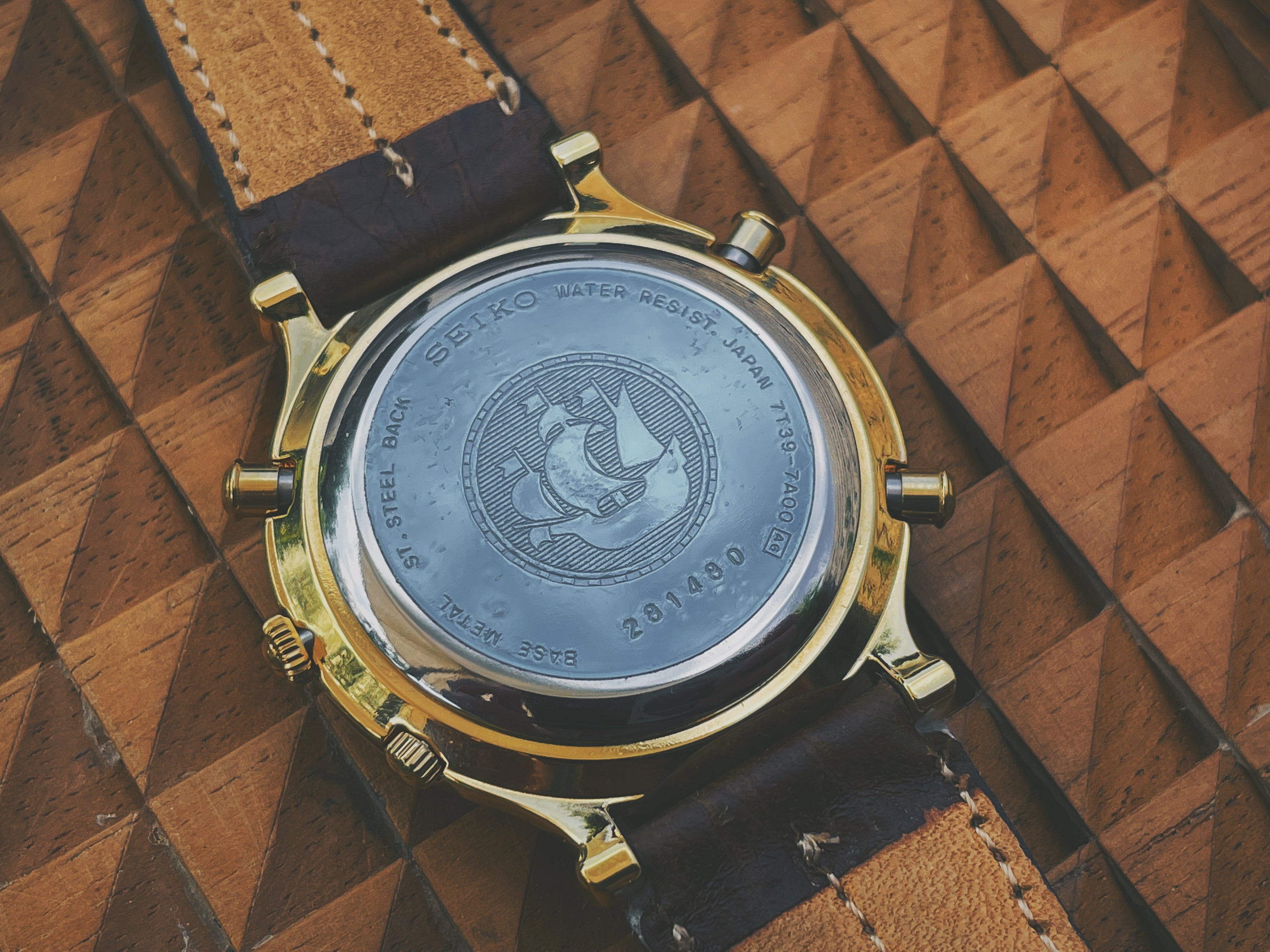 Seiko Age of Discovery caseback with sailship logo