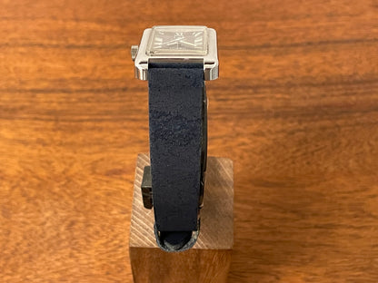 (1970s) Tissot Seven automatic "Tank" - lavender abstract graphic dial w/ white Roman numerals (NOS)