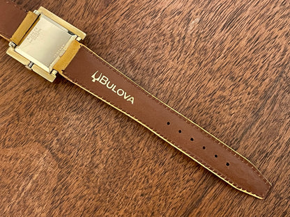 (1969) Bulova 62905-5Y President "G" M9 square dress watch - champagne dial with gold Roman numerals (serviced)