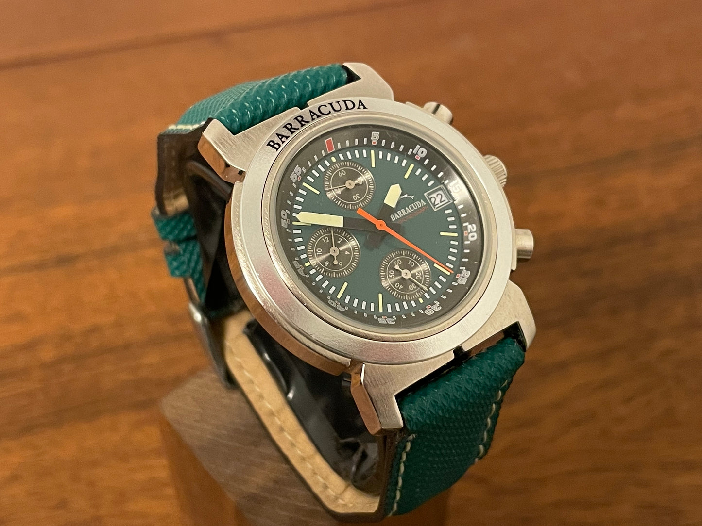 (1990s) Barracuda by Bulova 35101 Chronograph - Green dial (mint)