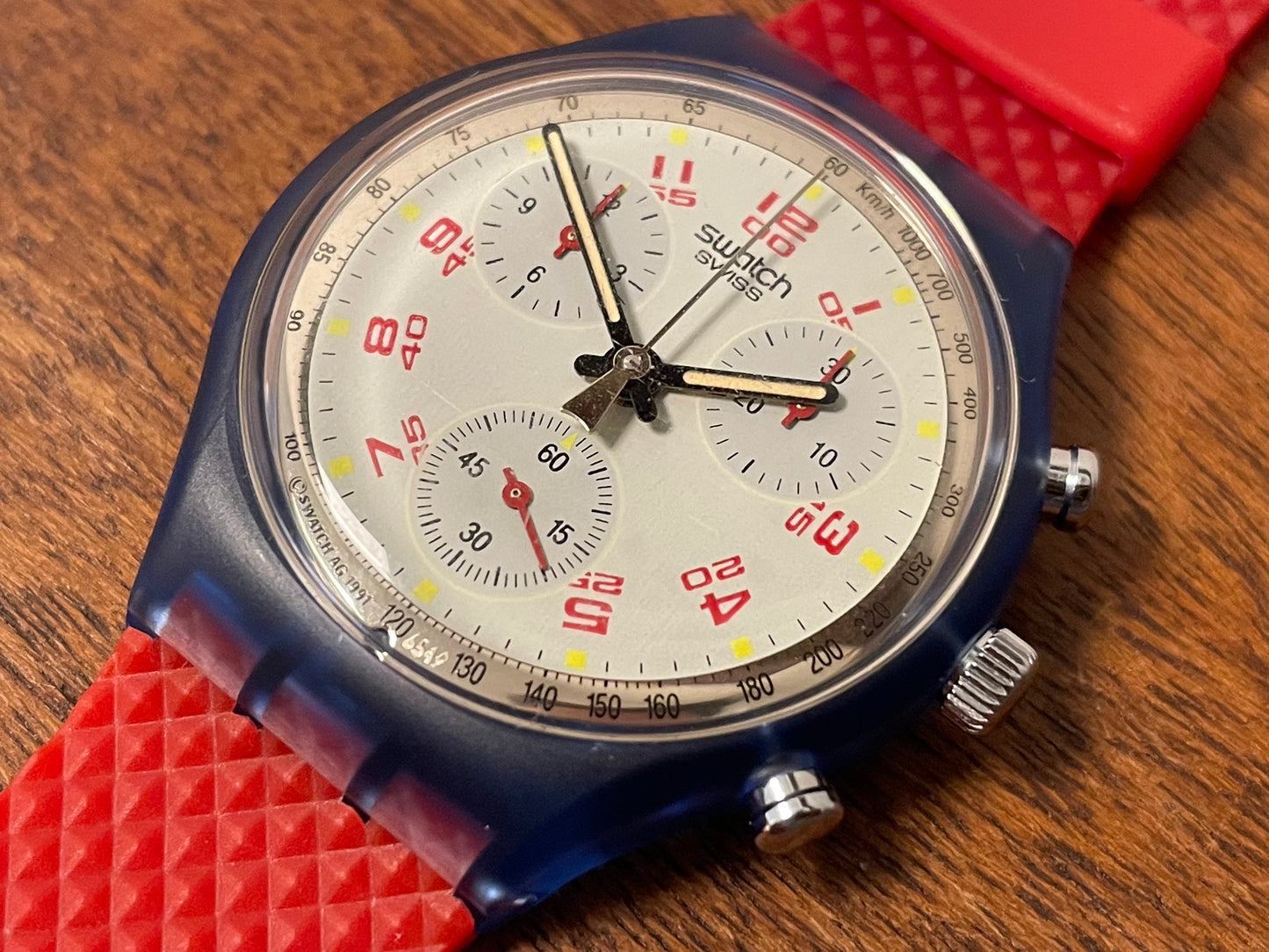 (1992) Swatch SCN103 Chrono "JFK" (NOS + full set)