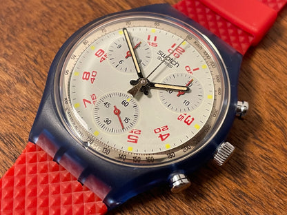 (1992) Swatch SCN103 Chrono "JFK" (NOS + full set)