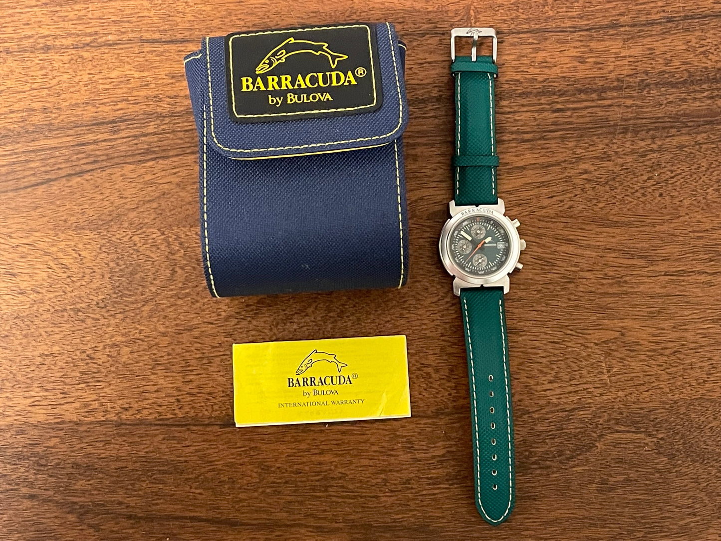 (1990s) Barracuda by Bulova 35101 Chronograph - Green dial (mint)