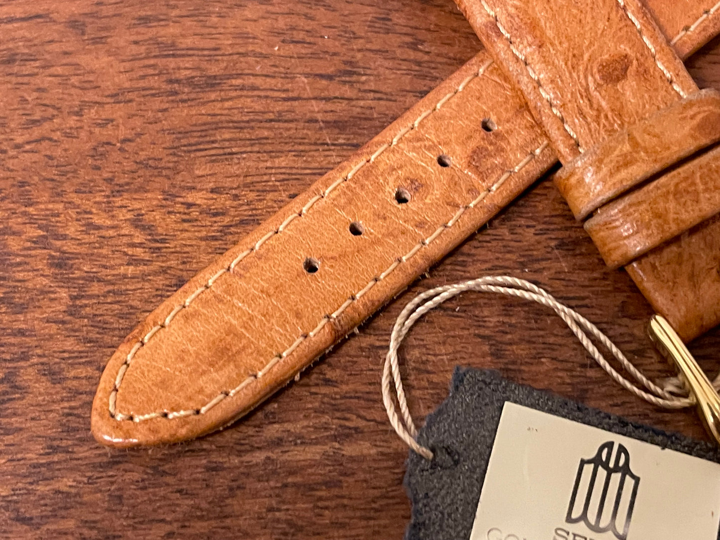 18mm Seiko "Gold Collection" cognac brown calf leather stap (NOS)