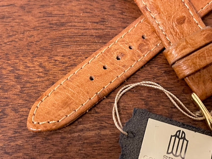 18mm Seiko "Gold Collection" cognac brown calf leather stap (NOS)