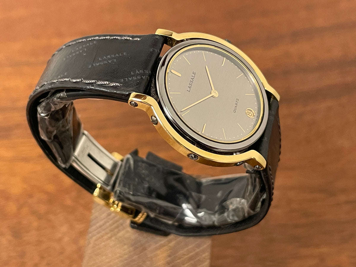 (1982) Seiko 7759-6039 Lassale dress watch - bi-color case - silver dial w/ gold stick markers (NOS)