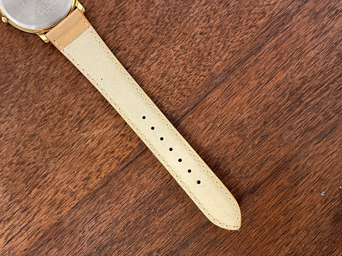 (1989) Seiko 5Y94-8000 dress watch - gold case - cream dial w/ black Roman numerals (NOS)