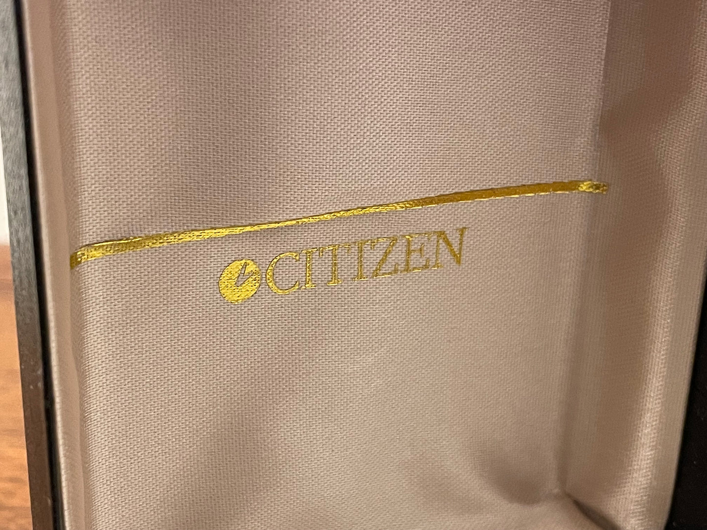 Vintage Citizen square box - black w/ gold details (NOS)