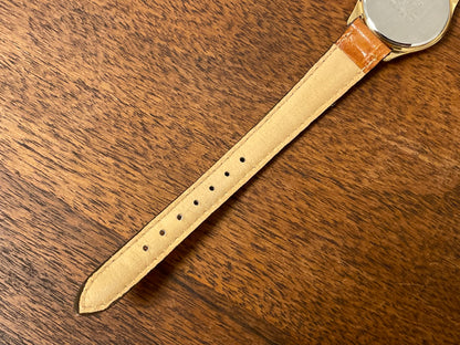 (1993) Seiko 4N00-0591 dress watch - gold bezel w/ black dial and gold markers - small size (NOS)