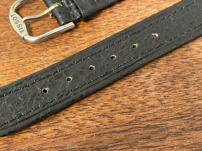 16mm Tissot Rockwatch R150 black leather strap (NOS)