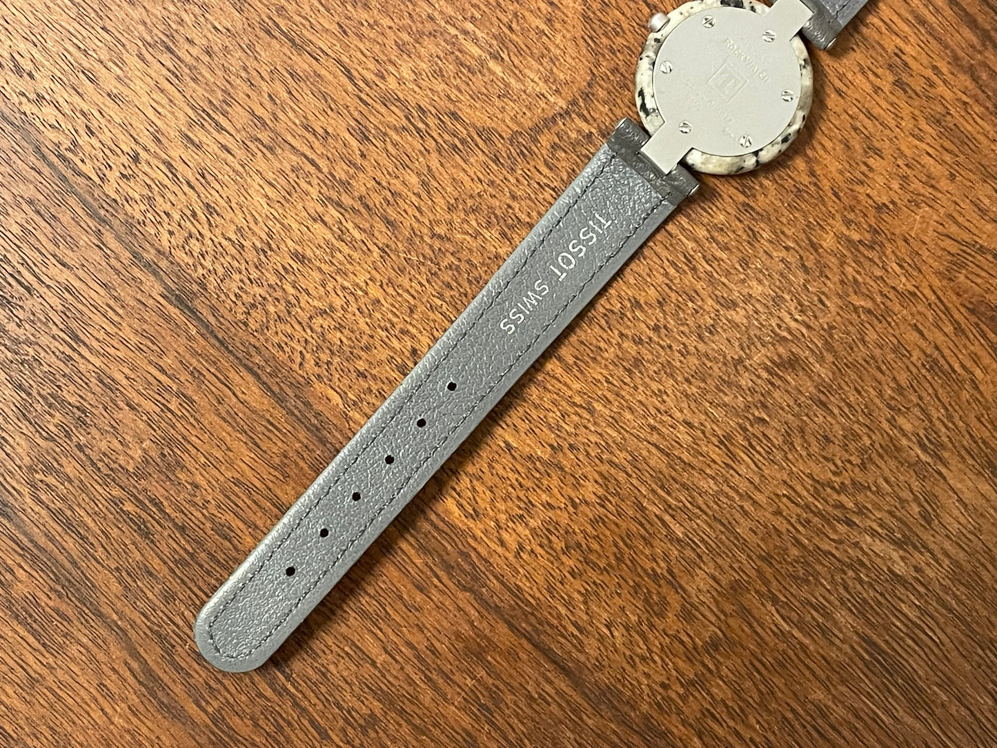 (1980s) Tissot RockWatch R150 beige/black granite - mid size model (NOS)