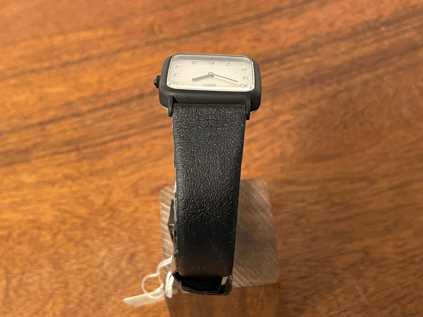 (1983) ADEC (by Citizen) 2028-395808 "TV case" - black case - silver dial w/ black Arabic numerals (NOS)
