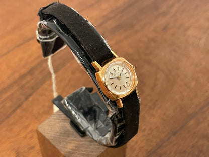 (1970s) Certina 2850 "cocktail" dress watch - silver sunburst dial w/ stick markers - small size (NOS)