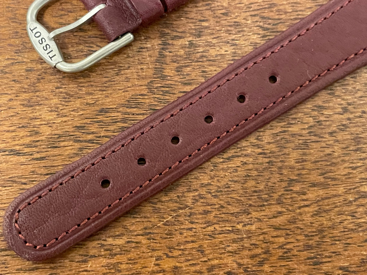18mm Tissot Rockwatch R151 Bordeaux leather strap (NOS)